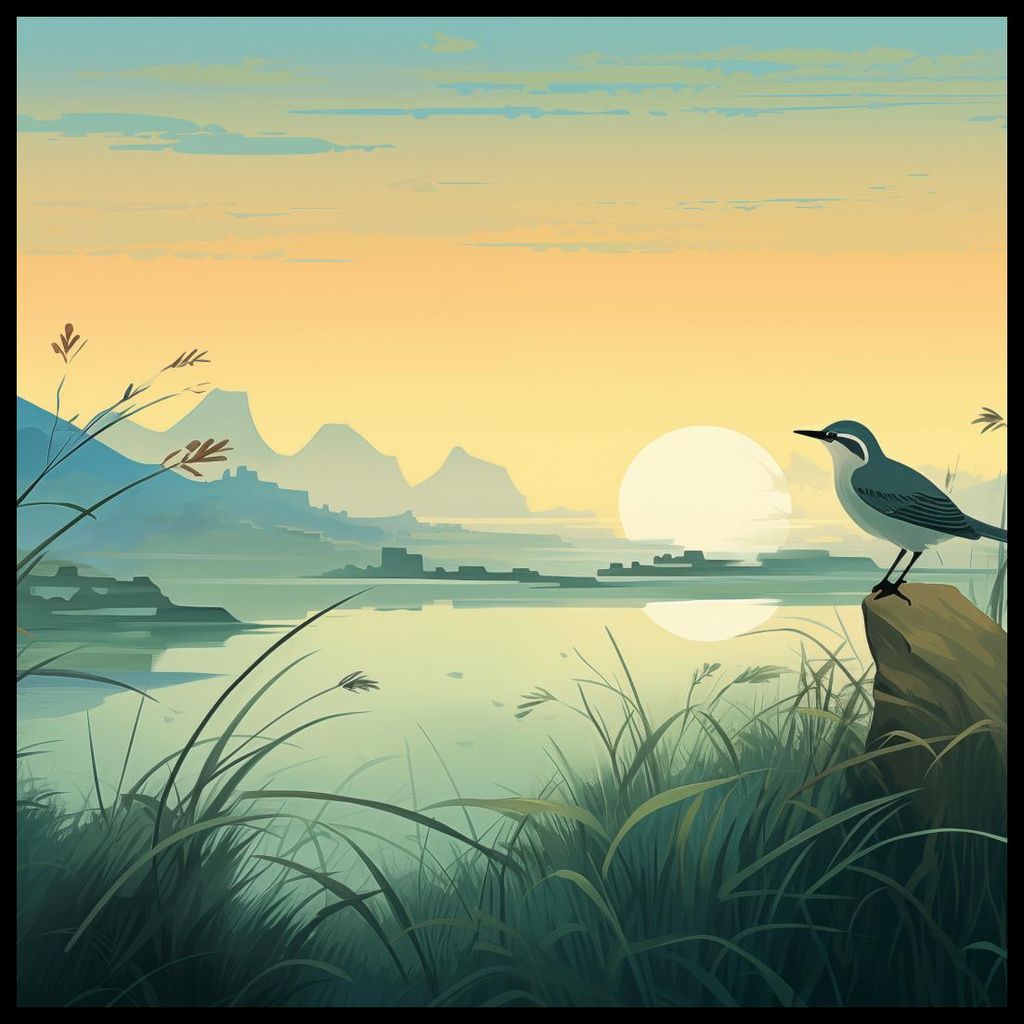 Plakat 90x90cm Dämmerung über dem Uferheiligtum