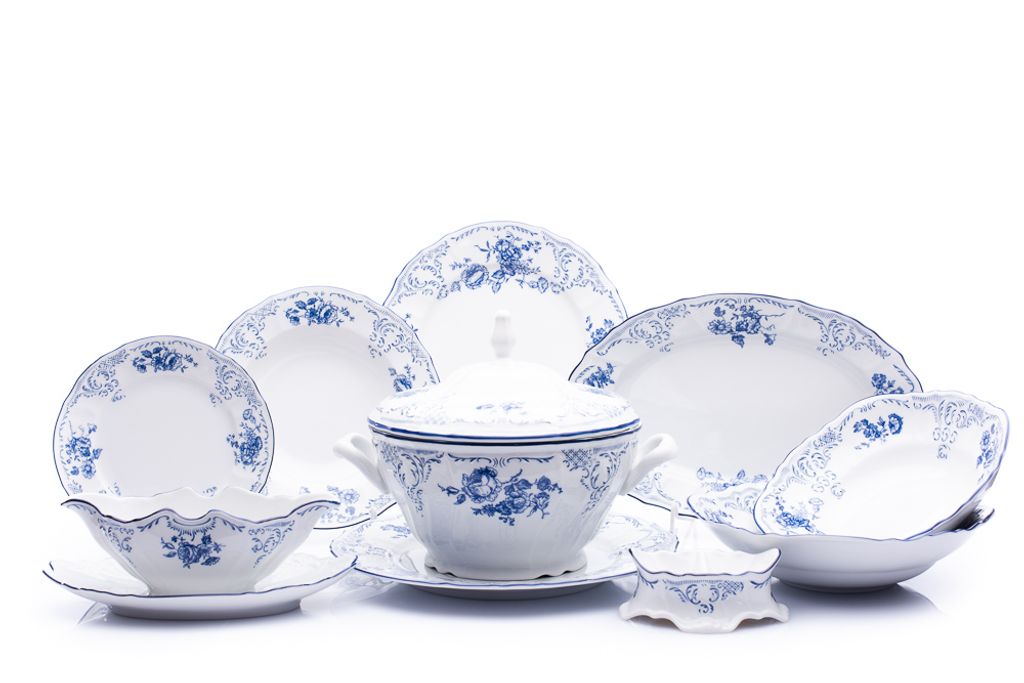 Serwis obiadowy, czeska porcelana, Bernadotte, niebieskie Zdjęcie produktu 