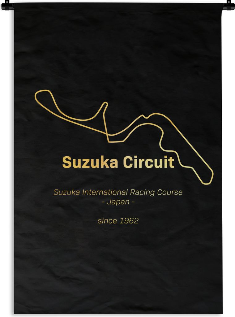 MuchoWow Wandteppich Wandbehang Rennstrecke - Formel 1 - Suzuka 60x90 cm Tapisserie Dekoration Wandtuch - Foto-Teppich - Abwaschbar