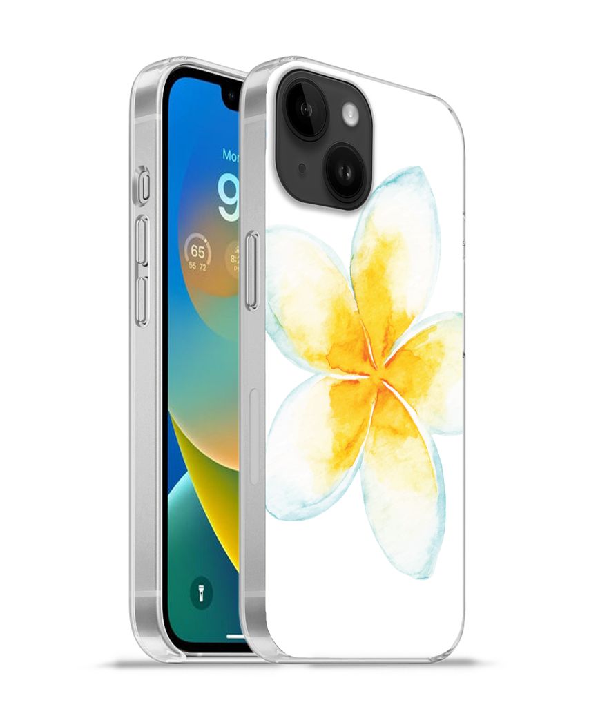 MuchoWow Handyhülle Schutzhülle Hülle für Apple iPhone 14 - Softcase Aquarellfarbe - Blume - Tropisch Silikon Softcase Handy Hülle - Mobilte...