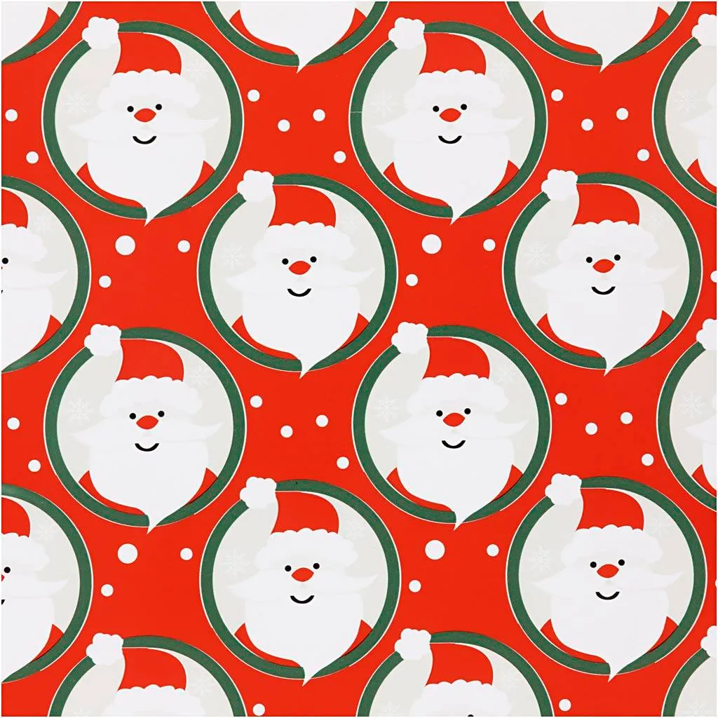 Papier cadeau Père Noël rouge Creativ Company 50cm x 100m 80g luxe