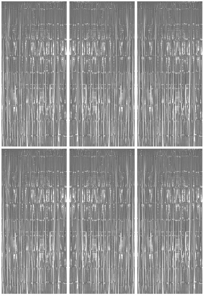 6x Lametta Vorhang - silber - 91x244 cm Produktbild 