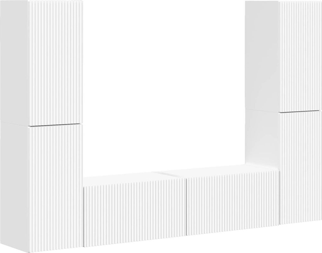 vidaXL TV-Schrankset 6 pcs Weiß Holzwerkstoff