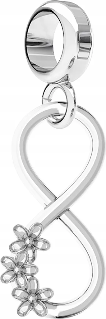 Charm Infinity in Argento 925 con 8 Fiori | Ciondolo Donna Elegante