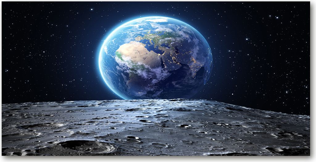 Tulup Leinwandbild -100x50 cm - Wandkunst - Drucke auf Leinwand - Leinwanddruck - Weltall & Science-Fiction - Blau - Planet Erde