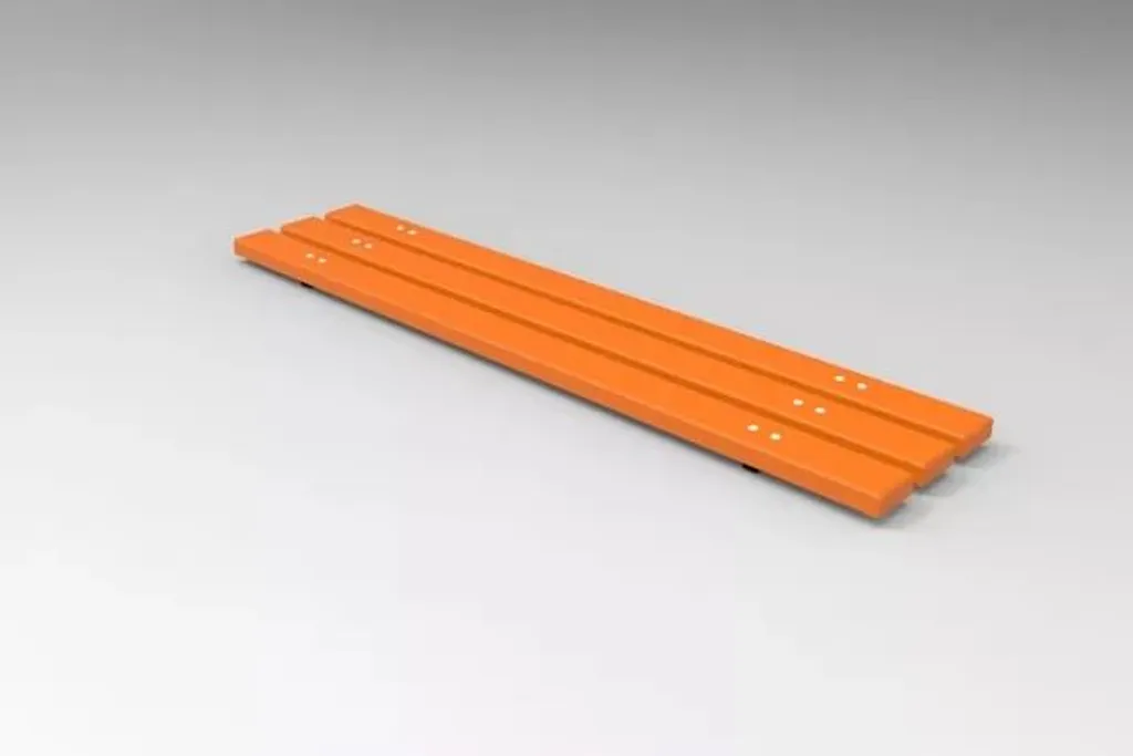 Banc de jardin sans dossier en bois brun résistant intempéries 150cm - 3