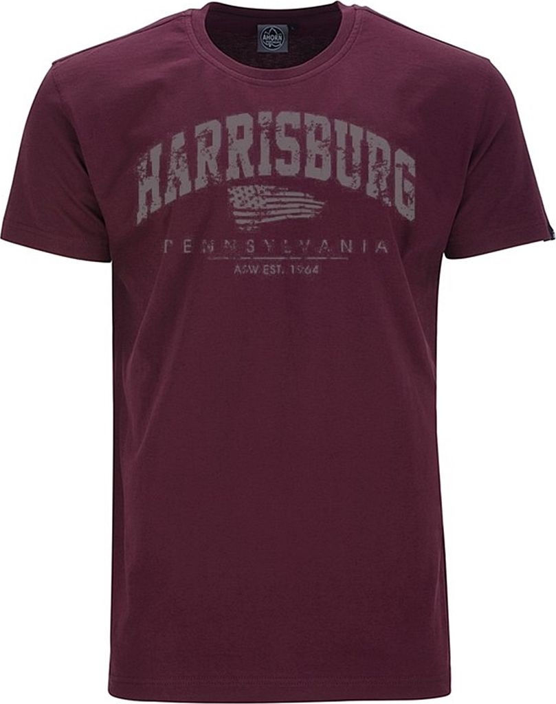 Übergrößen T-Shirt Harrisburg Grau AHORN SPORTSWEAR Maroon Produktbild 
