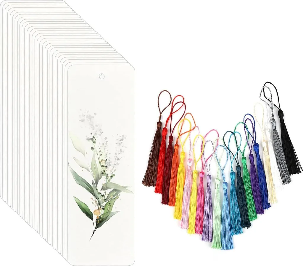 Marque-pages aquarelle en coton de chêne avec 50 feuilles et pinceaux