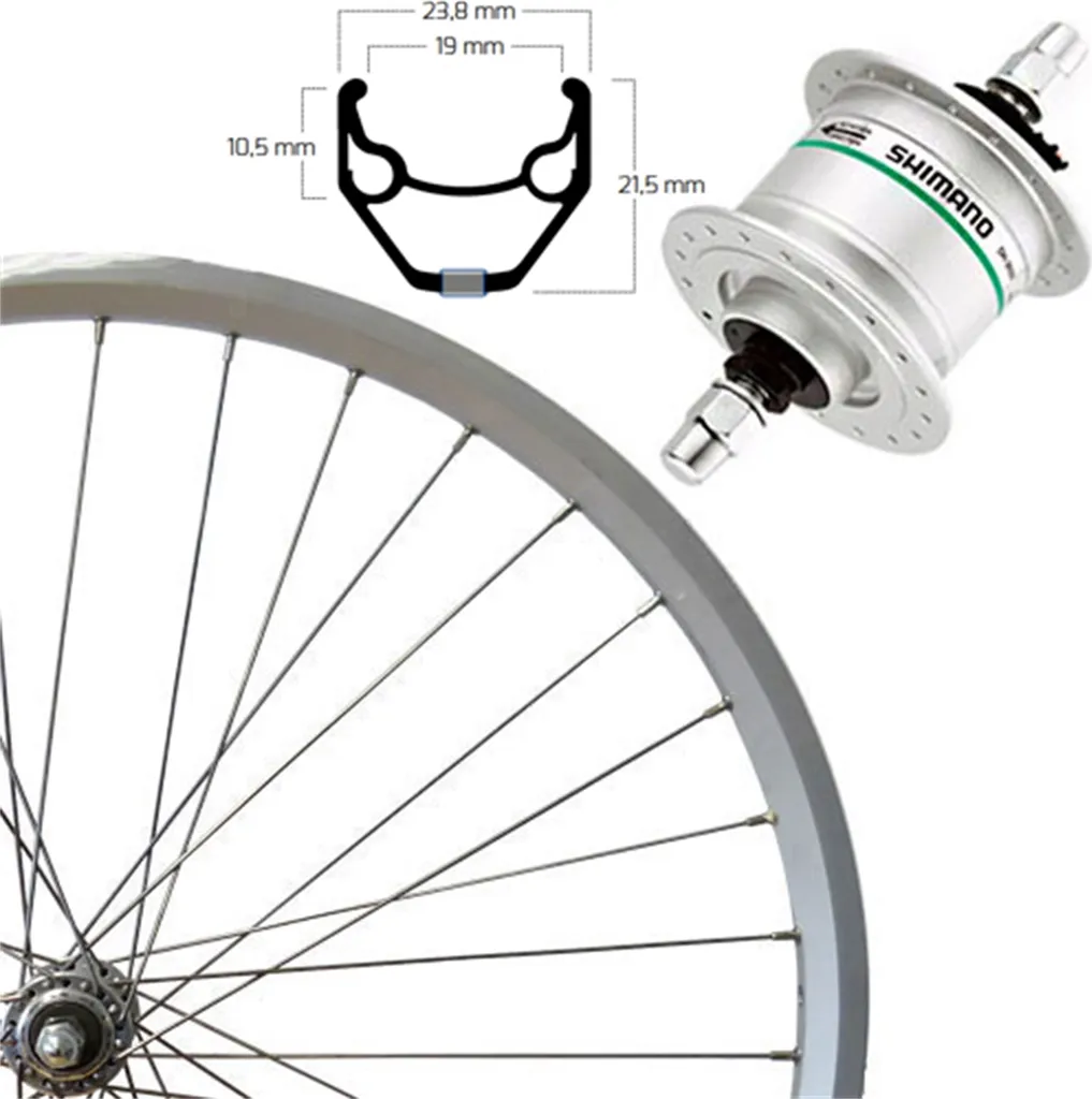 Roue avant Roland 28 pouces argent ZAC 2000 avec moyeu dynamo DH-3N20