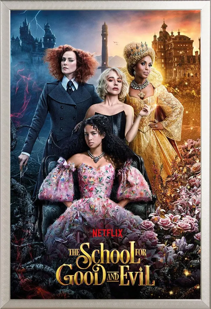 Déco Murale School for Good and Evil Poster Encadré Alu Argent Shinsuke