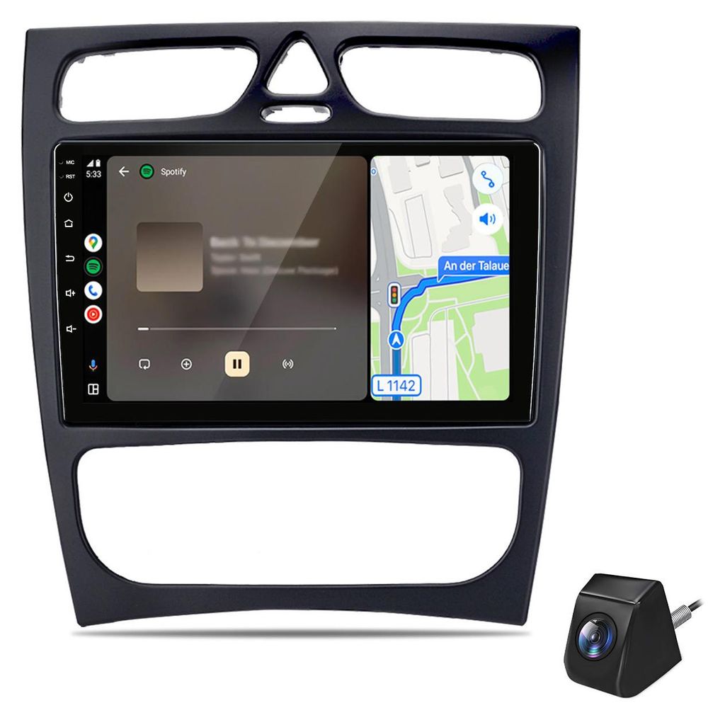 Autoradio Android da 9 pollici 64GB per Mercedes Classe C Immagine del prodotto 