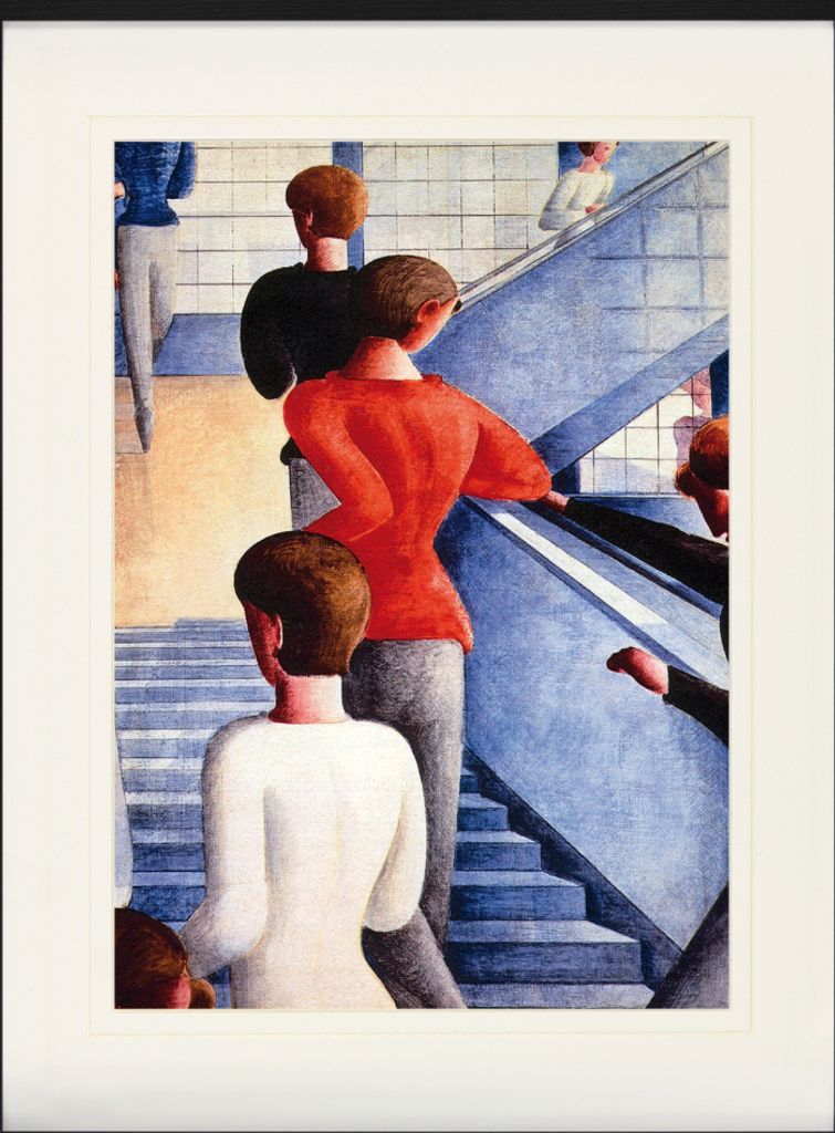 Oskar Schlemmer Gerahmtes Bild Mit Edlem Passepartout | Wand-Bilder | Im Bilderrahmen - Bauhaustreppe, 1932 (80 x 60 cm)
