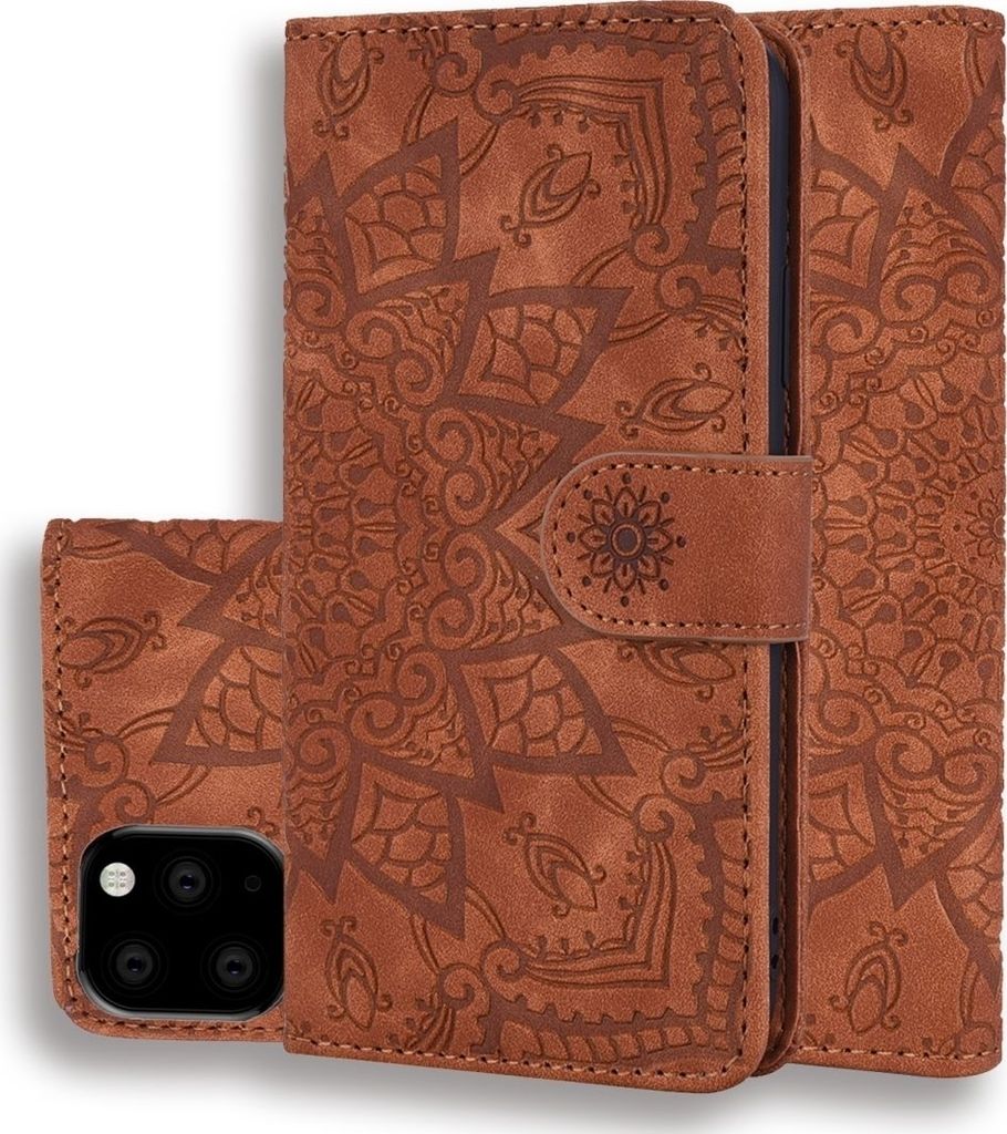 Mobigear Mandala iPhone 11 Hülle Klapphülle Geldbörse - Braun