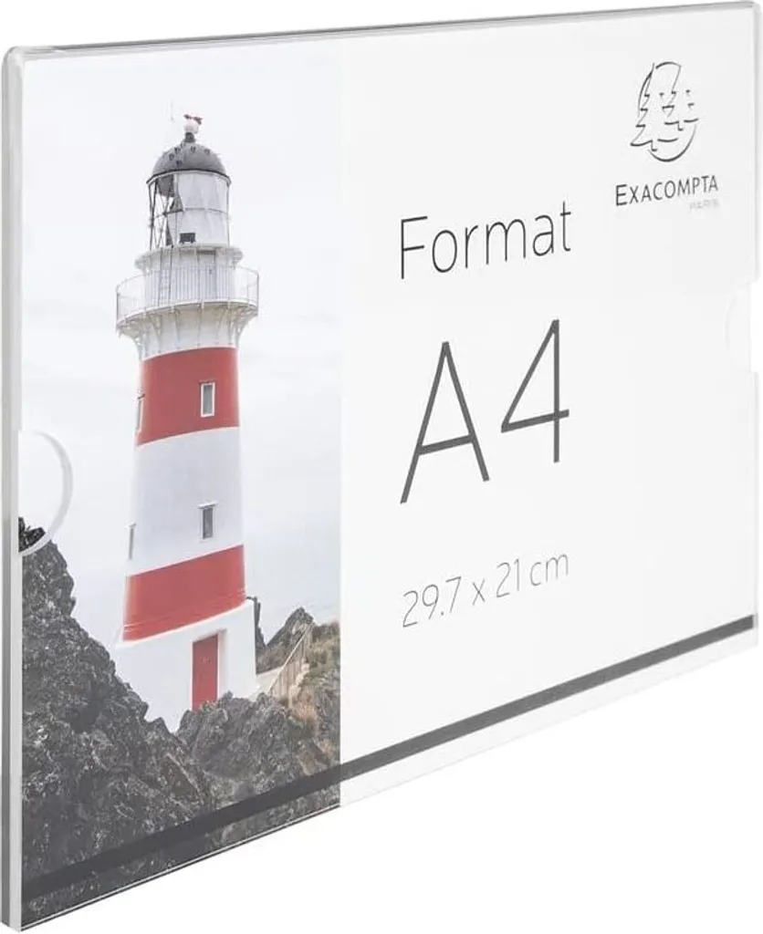 Présentoir Mural A4 Horizontal Transparent pour Affichage Bureaux