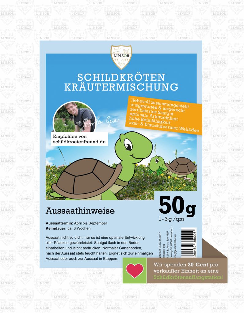 Schildkröten Futterpflanzen Samen – Kräutermischung 50 g