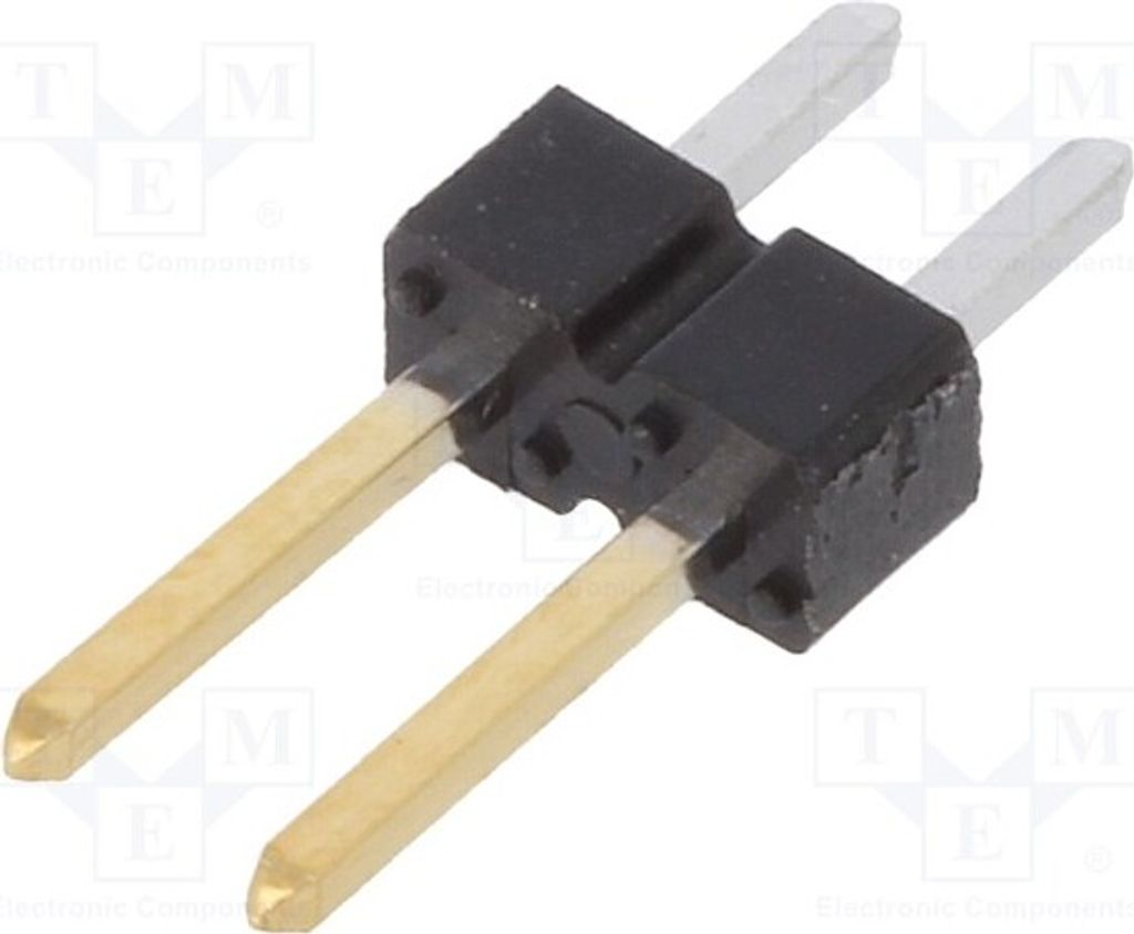 5x Stiftleiste männlich Stift II PIN: 2 gerade 2,54mm 68001-202HLF Stiftleisten u