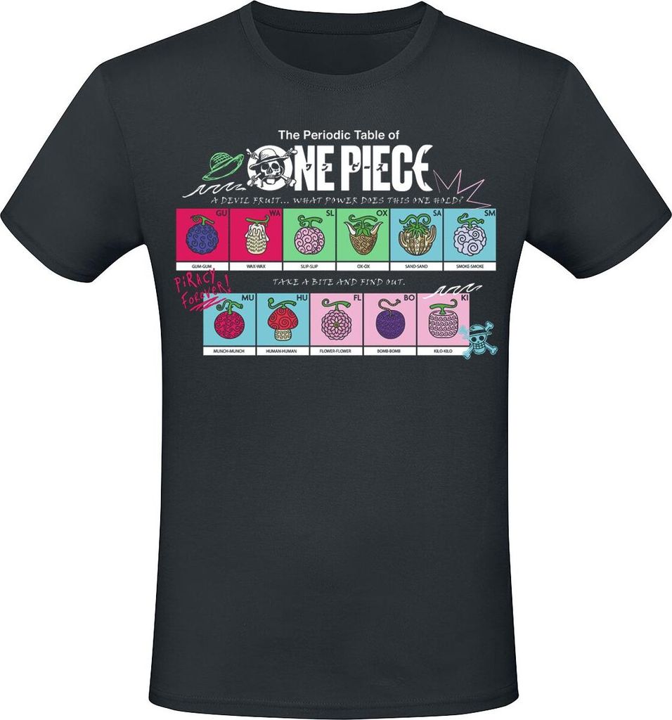 One Piece T-Shirt Herren Devil Fruit schwarz M