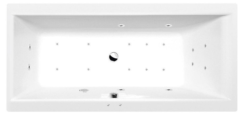 Polysan CLEO Whirlpool-Badewanne, 160x70x48cm, Active Hydro-Air, Chrom