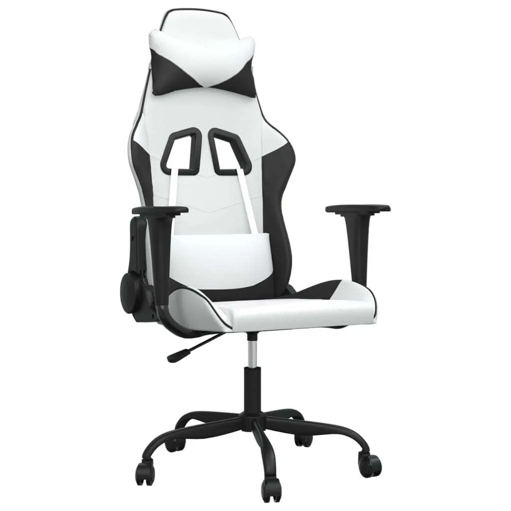 Sedia da Gaming vidaXL Ecopelle Bianca e Nera | Comfort Gaming Professionale