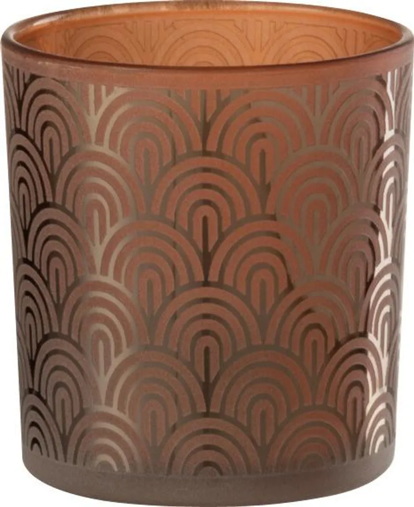 Bougeoir Arc J-Line Orange Small en Verre - Finition Translucide Chic