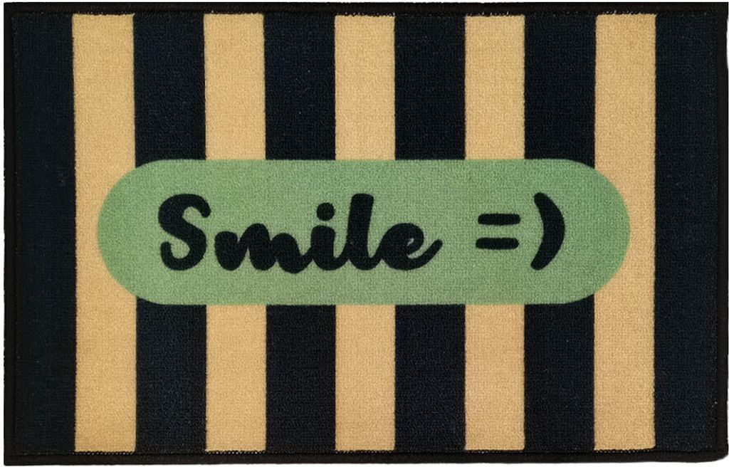 Hochwertige Fußmatte "Smile =)" 40x60cm groß für Innen & Produktbild 