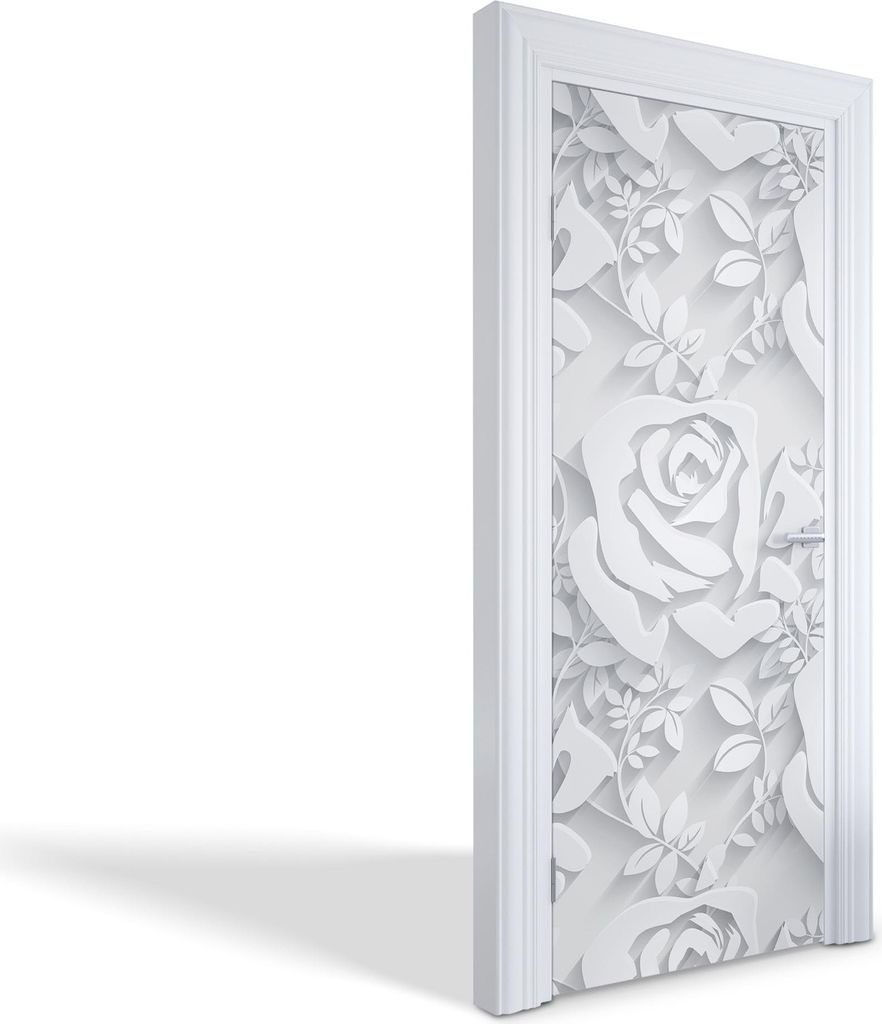 Wandtattoos Türen Selbstklebende Wandsticker Türtapeten - Papierrosen - 75 x 205 cm