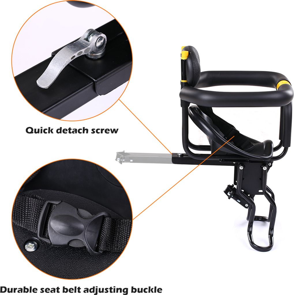 Qussse Fahrrad Kindersitz - Vorne Montierter Babysitz Bis 30 Kg Für Mountainbikes