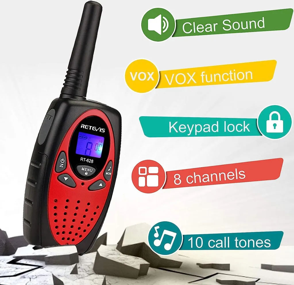 Retevis Radios Rt628 Walkie Talkie Retevis RT628 Rosso - Set 4 Radio Outdoor per Bambini