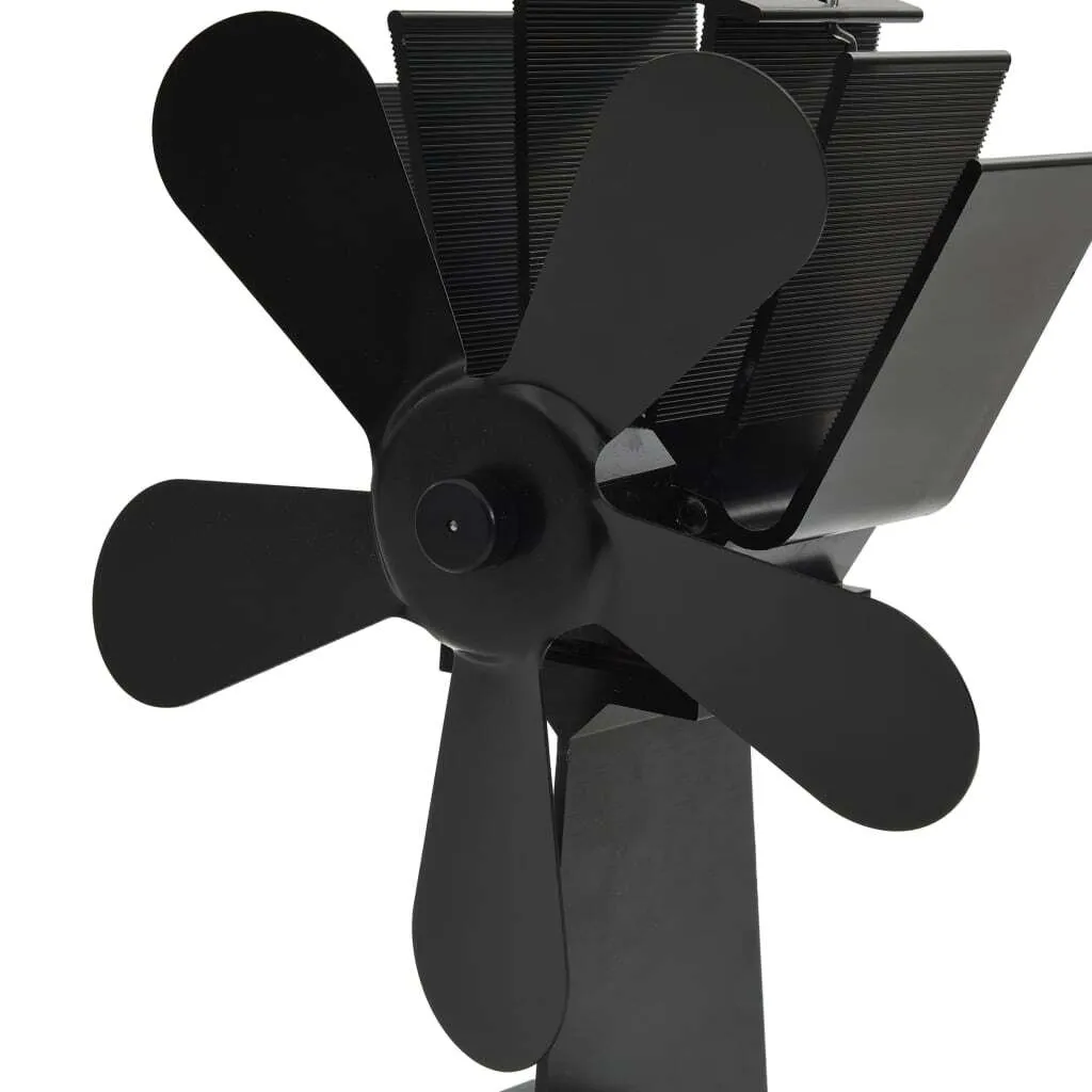 Ventilateur de cheminée 5 pales noir : circulation d'air chaud optimale - 6