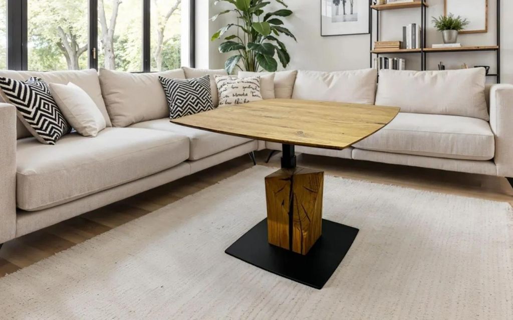 Couchtisch Rezza mit Lift | Eiche massiv | 70 cm | natur / Produktbild 