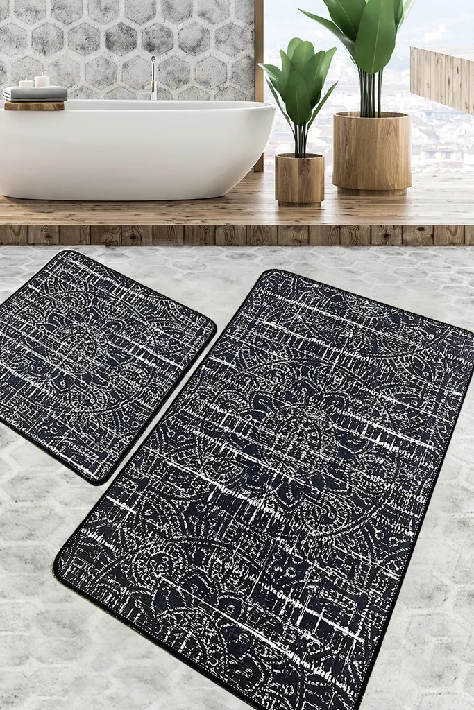 Tapis de Bain Multicolore Moelleux Asara CHL5271 en Polyester Qualité