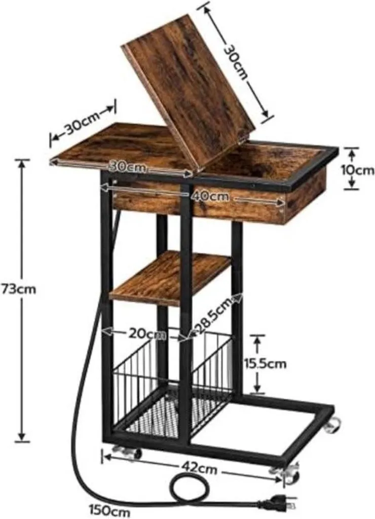 Table de lit mobile : fini le mal de dos - Support ajustable à roulettes - 3