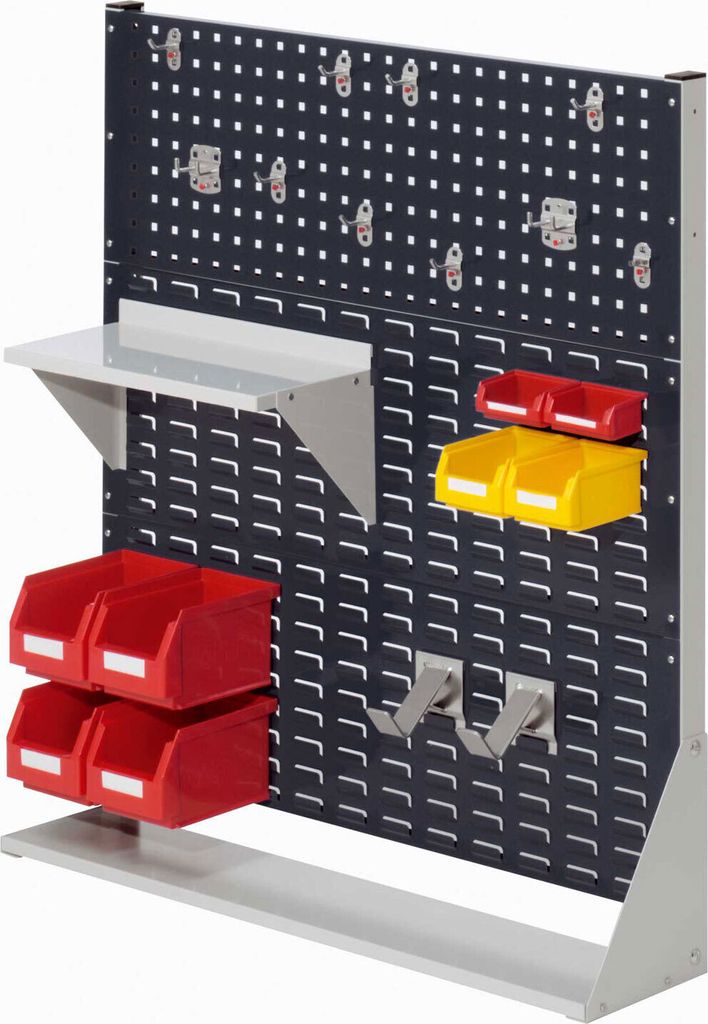 Kappes RasterPlan Stellwände einseitig Größe #3 - 2x Lochplatten 1x Schlitzplatte 1x Zubehörsortiment 20-teilig Anthrazitgrau RAL 7016