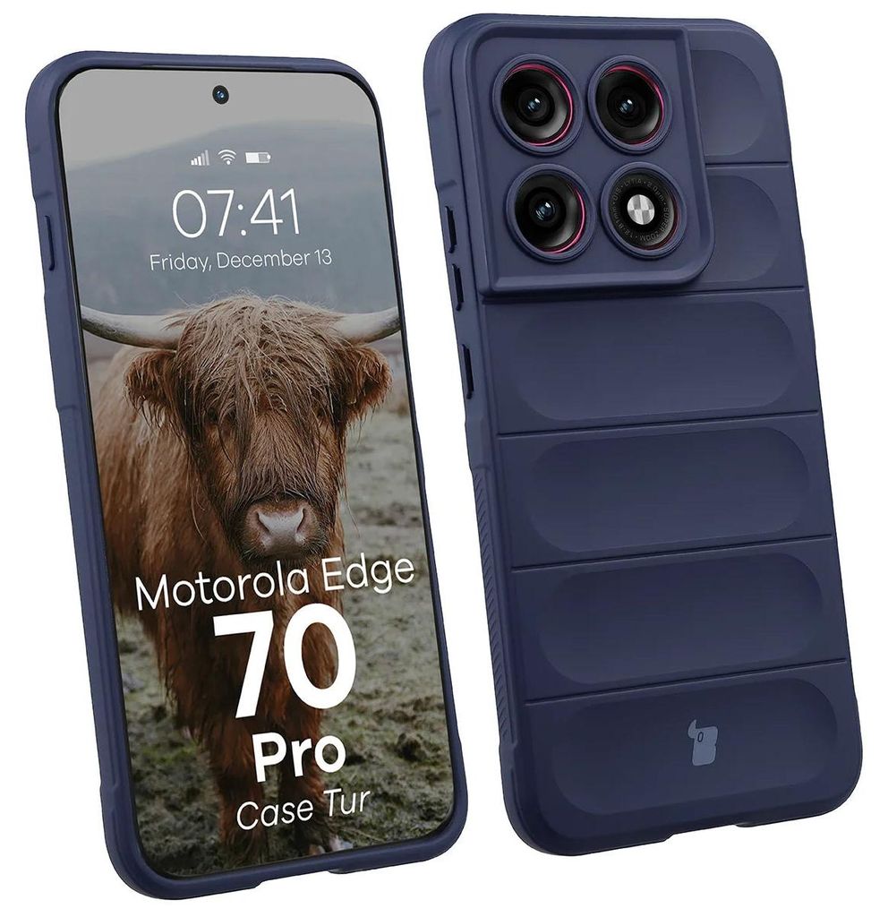 Robuste Handyhülle für Motorola Edge 70 Pro, Bizon Case Tur, Dunkelblau