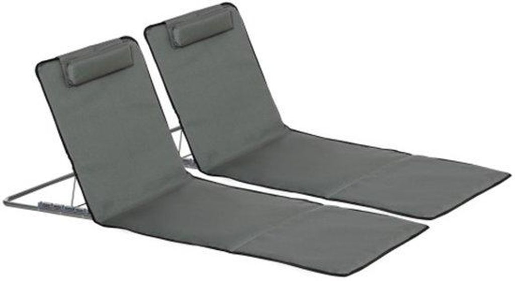 Strandmat-Set mit 5-fach verstellbarer Rückenlehne, verstellbarer Kopfstütze, Oxford-Stoff, inklusive Tragetasche, Maße 124 L x 53 B x 35-45 H cm