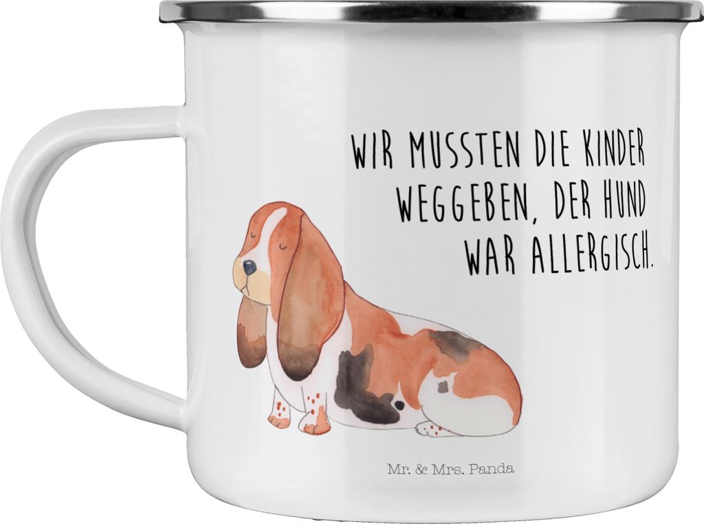 Mr. & Mrs. Panda Pott Hund Basset Hound - Weiß - Geschenk, Produktbild 