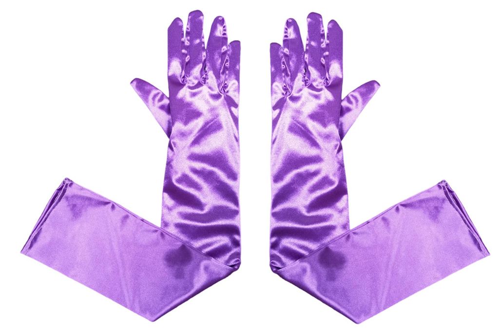 1 Paar lange, glatte Satinhandschuhe aus seidigem Material, ideal für festliche Anlässe, Hochzeiten und Fotoshootings