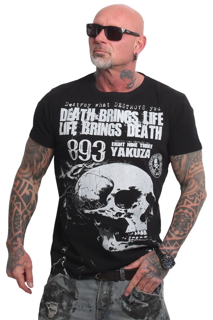 Yakuza Herren Death Life Regular T-Shirt, Schwarz, S