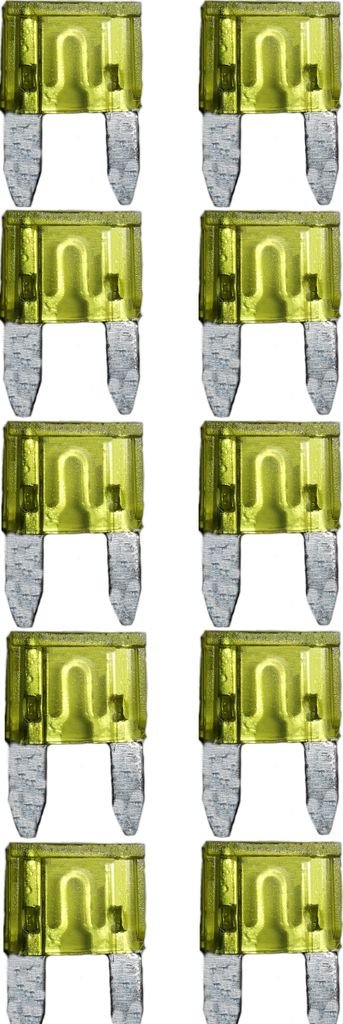 baytronic 10x Kfz-Flachstecksicherung Mini gelb 20A Produktbild 