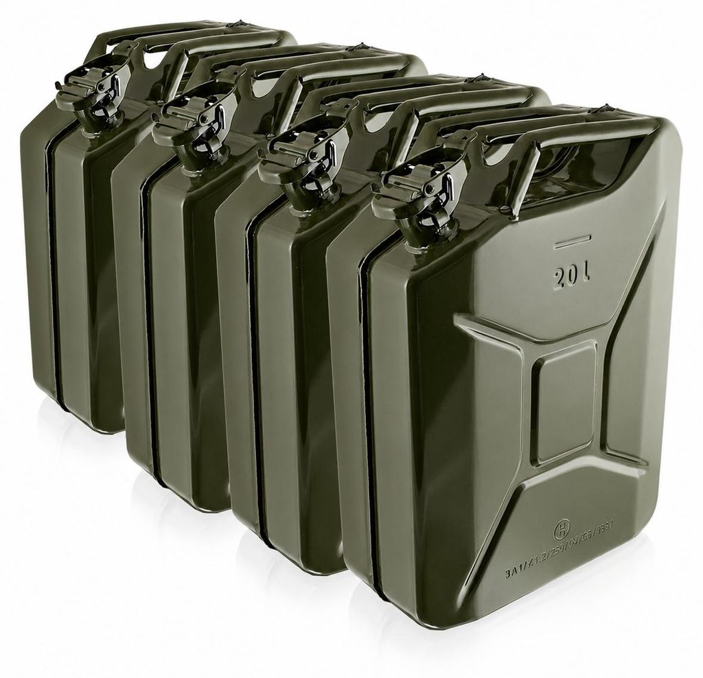 Bituxx 4x Kraftstoffkanister Metall 20 Liter Olive MS-17573 Produktbild  KI-generiertes Bild