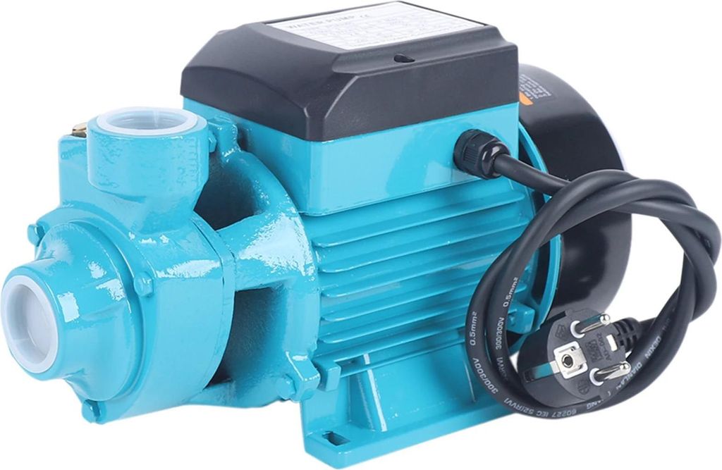 Industrielle Umwälzpumpe - Booster Wasserpumpe PQAM60 - 220V EU-Stecker - 370 W 0,5 PS - 2 m³/h, 38 m Förderhöhe - 2850 U/min IP44 - Cyan