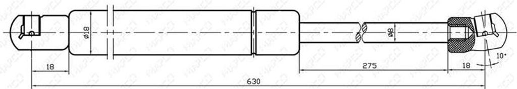 Gasfeder, Koffer-/Laderaum, FIAT TEMPRA S.W. (159) 10/92-8/96