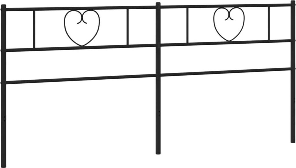 vidaXL Ersatz-Kopfteil Metall Schwarz 200 cm