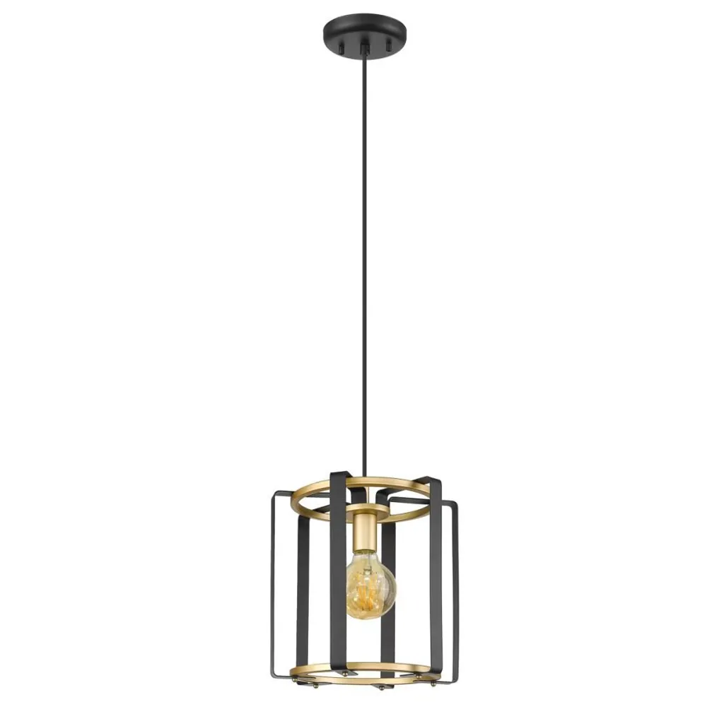 Lampada Primero Italux PND-44003-1-BK-GD Nero Oro | Design Italiano