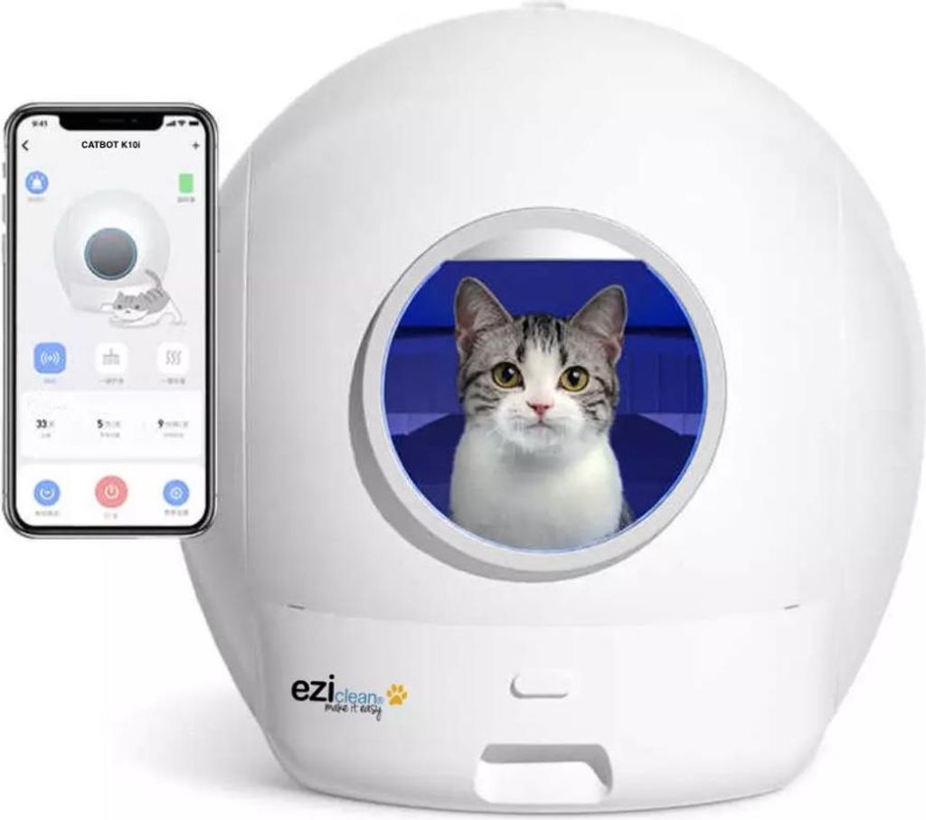 Selbstreinigende katzentoilette mit 60 litern fassungsvermögen, 55 db, weiß E.ziclean CATBOTK10I