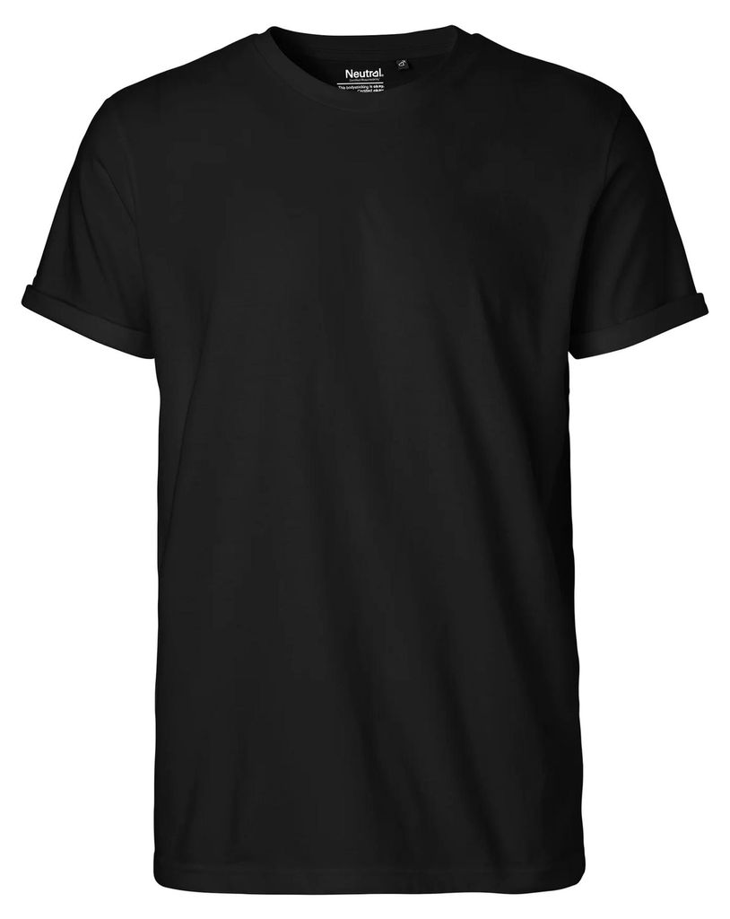 Neutral - T-Shirt für Herren, Krempelärmel LT4119 (3XL) (Schwarz)