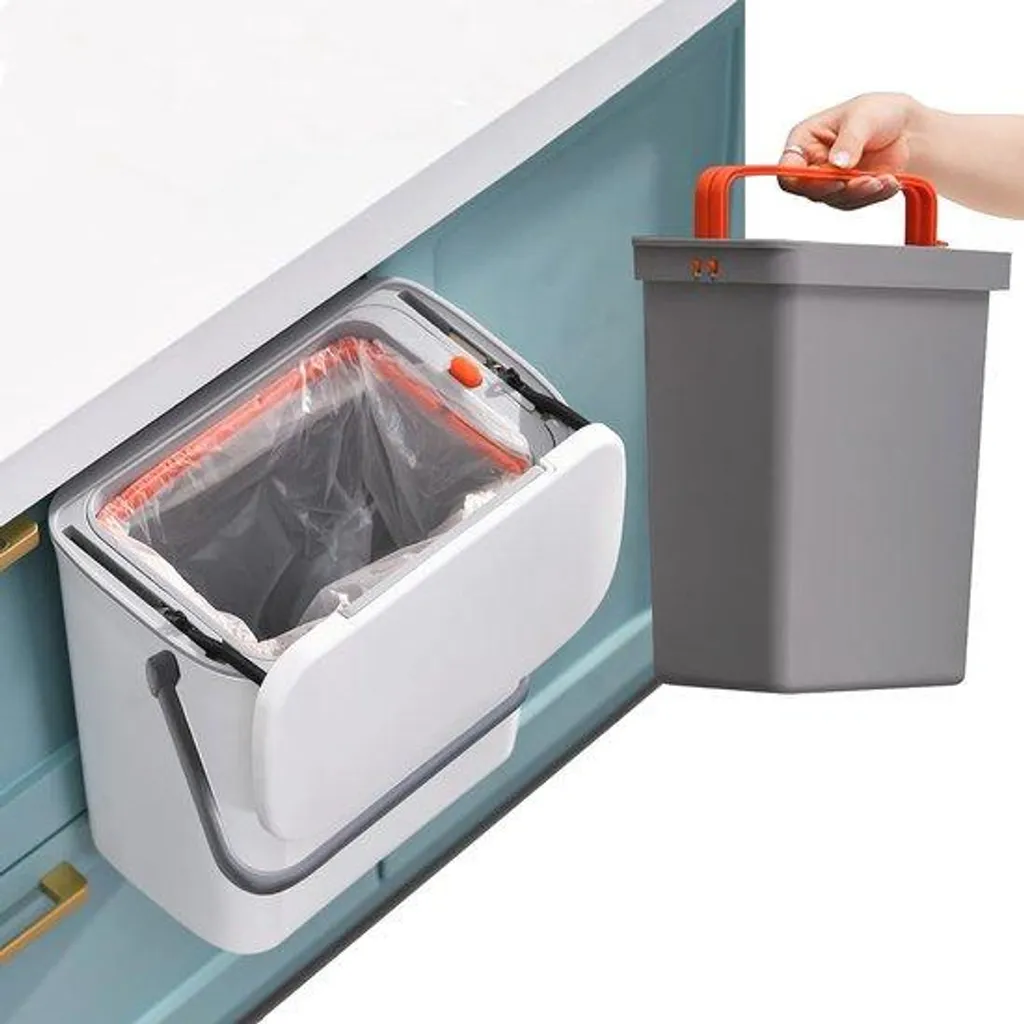 Poubelle de cuisine 2-en-1 avec couvercle coulissant - Modèle Pro 9L