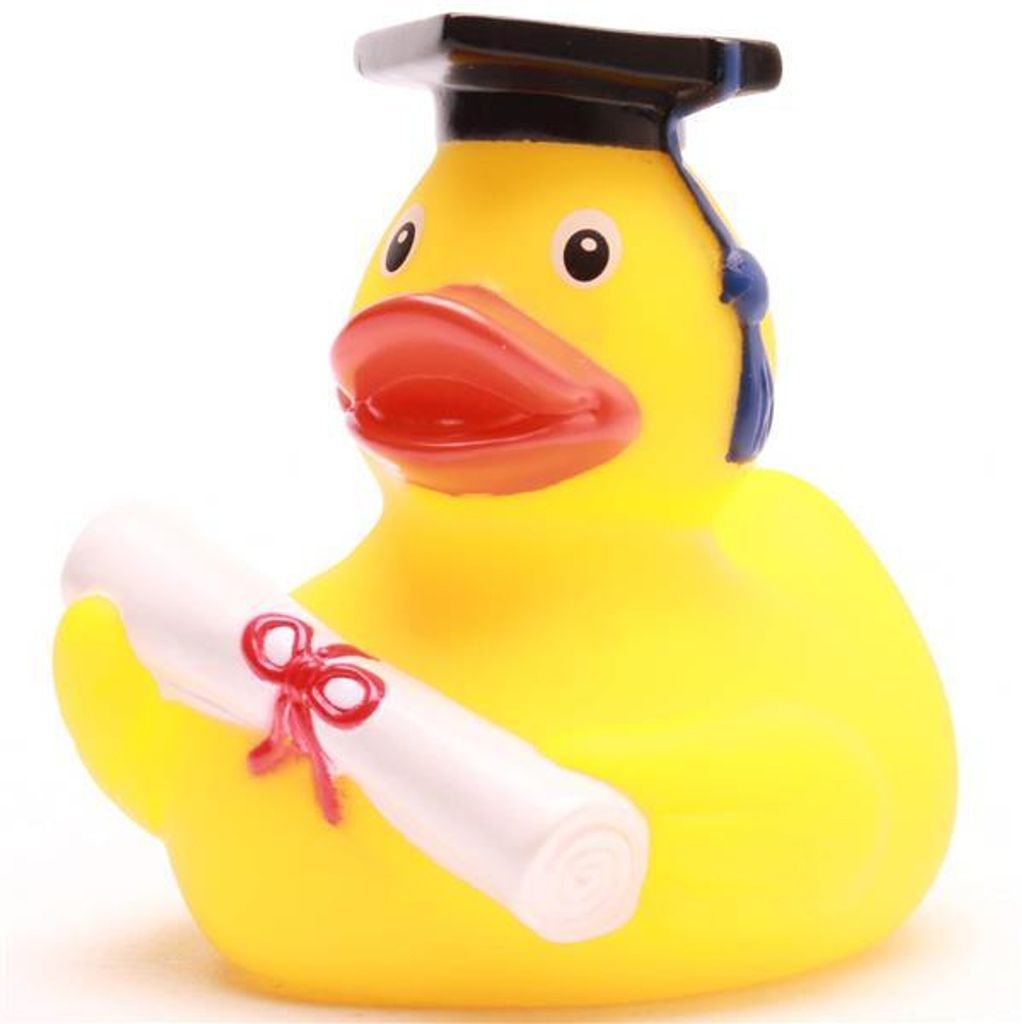 Badeente Akademiker gelb Vinyl 8,5 cm Quietscheente