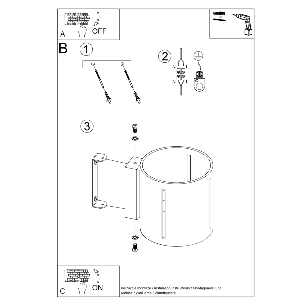 Applique Murale STELLA Grise : Solution Éclairage Mural Gain de Place
