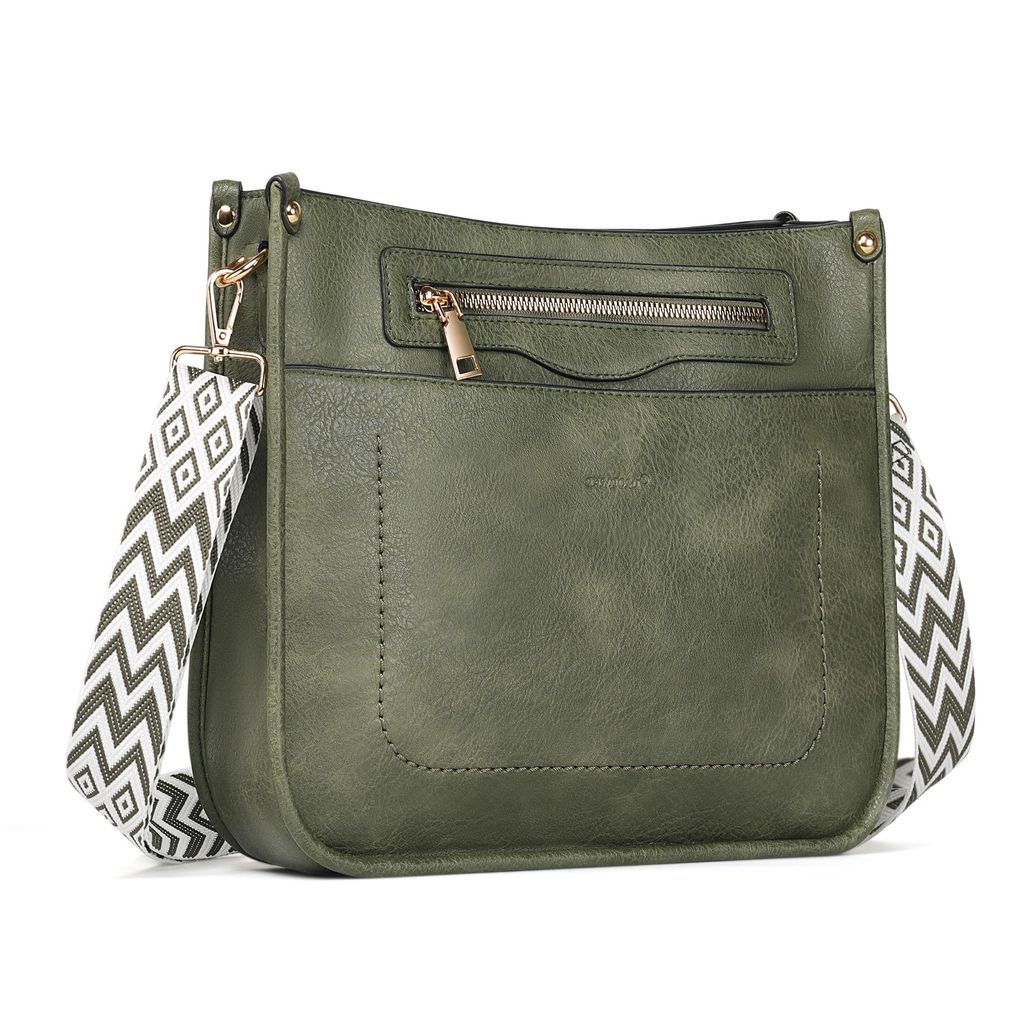 MoFut Damen Umhängetasche Mittelgroß – Handtasche & Crossbody Bag – Multi Pochette Tasche aus veganem Leder – 32×10,5×26,5 cm – Verstel...